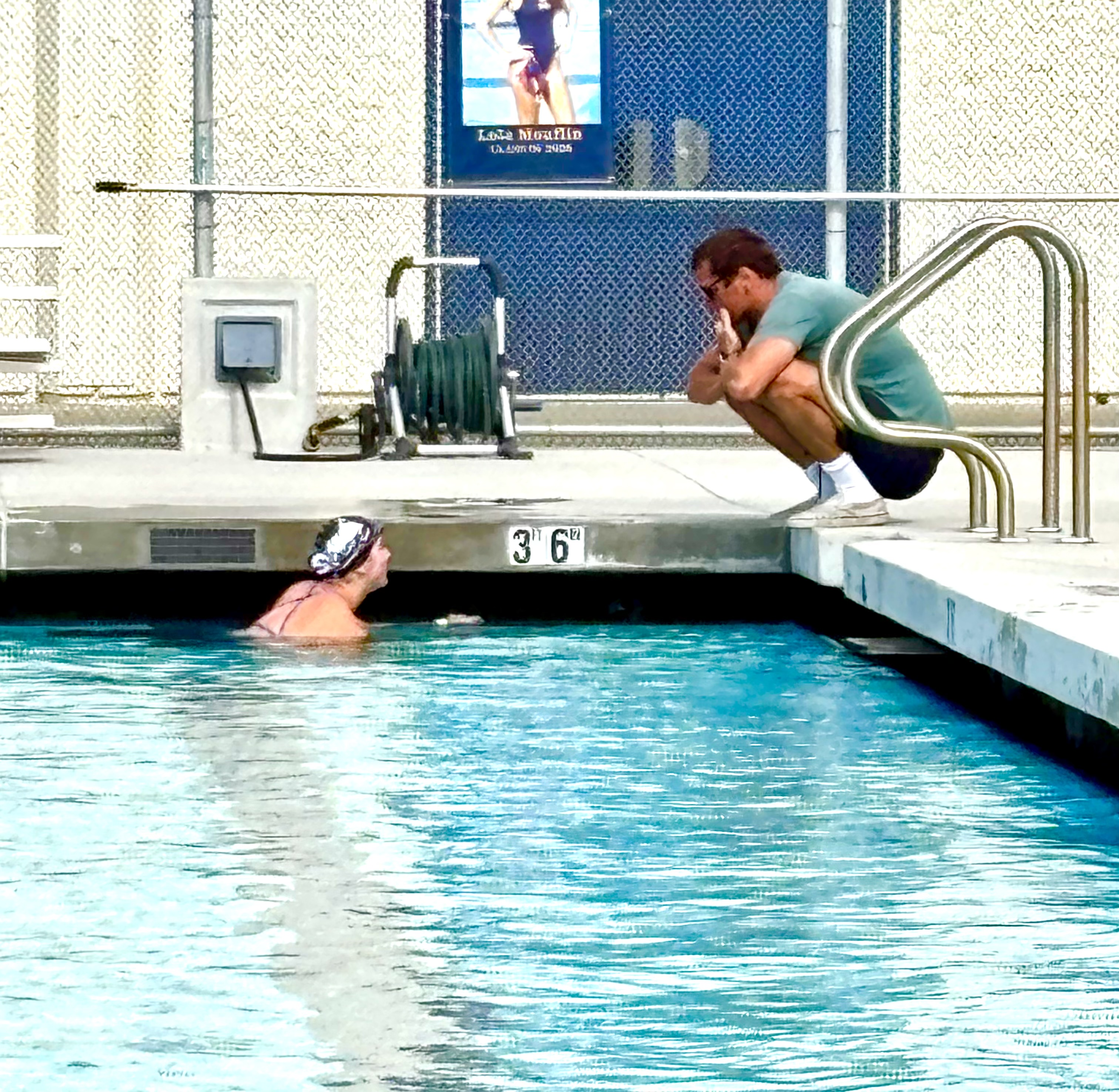 Tom coaching at the wall
