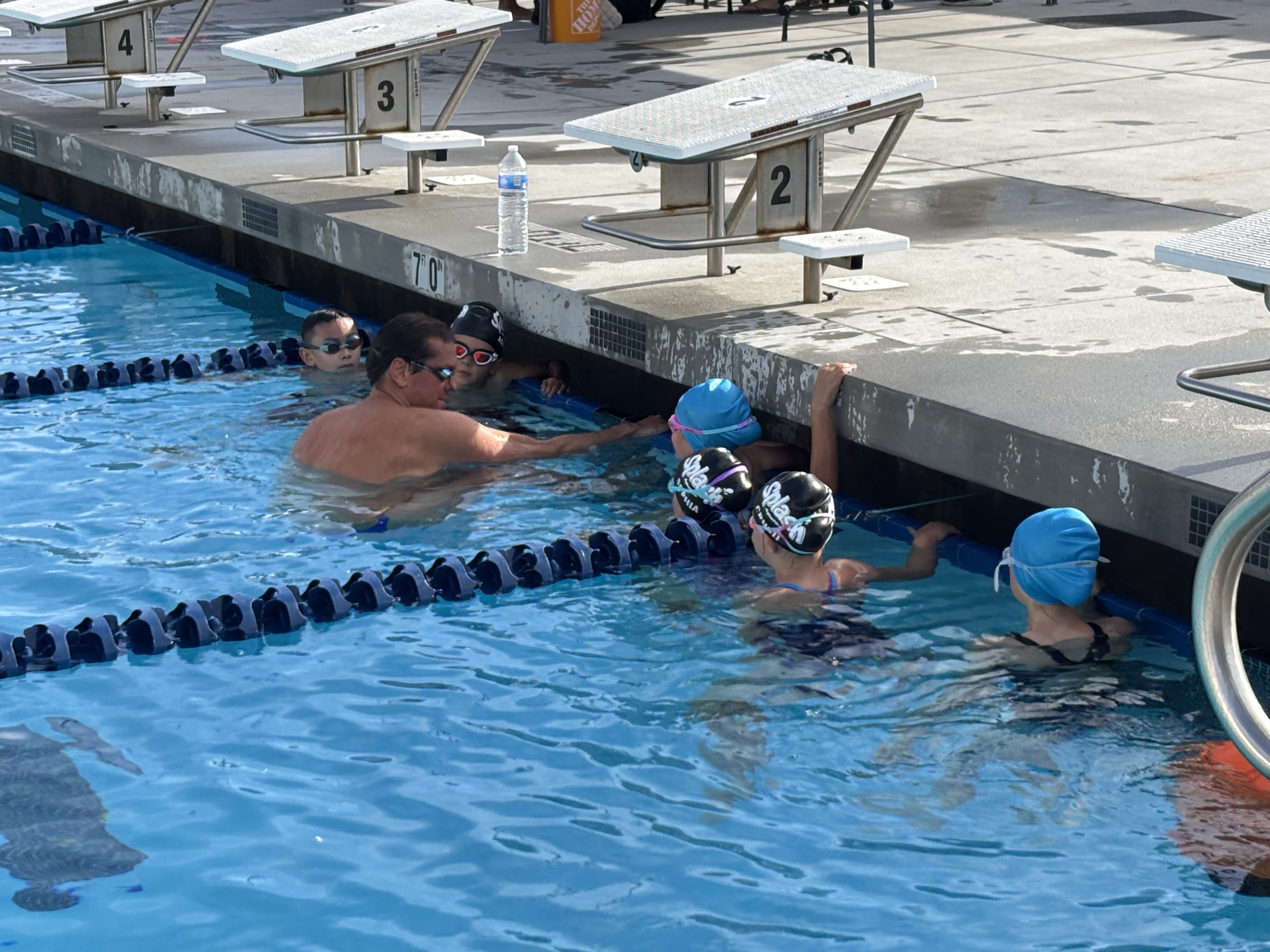 In-water instruction with young swimmers