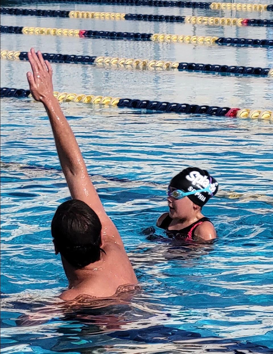 Tom demonstrating arm position
